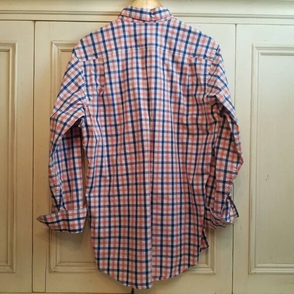 Southern Tide Pink Blue Plaid Button Down Small - Picture 6 of 9